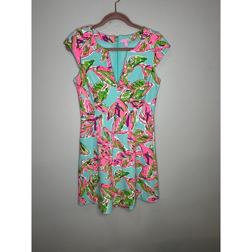 Lilly Pulitzer Briella Dress Size Medium In The Vias Short Sleeve Preppy Resort